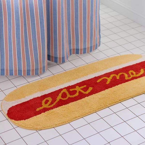 Urban Outfitters Eat Me Hot Dog Runner Tufted Bath Mat