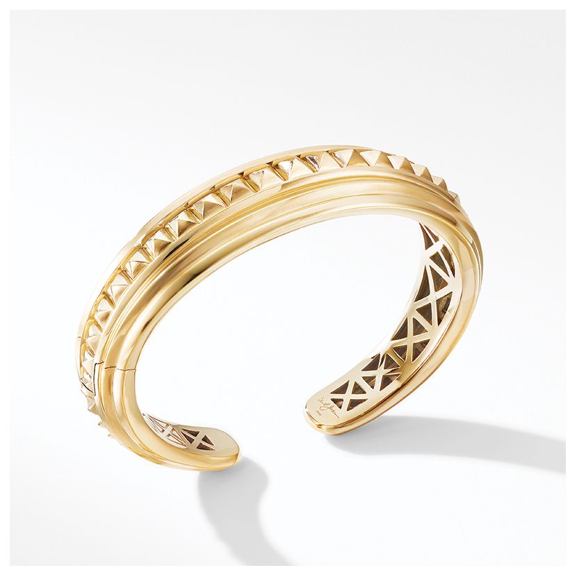 Bold Modern Renaissance Cuff Bracelet in 18K Yellow Gold