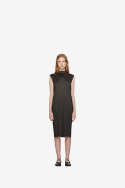 PLEATS PLEASE ISSEY MIYAKE Black Monthly Colors August Midi Dress