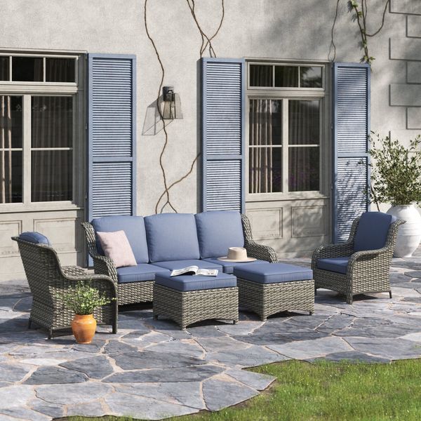 Kelly Clarkson Home Amanda Five-Person Outdoor Seating Group with Cushions