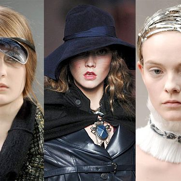 From left: detail shots from Chanel, Christian Dior, and Alexander McQueen.