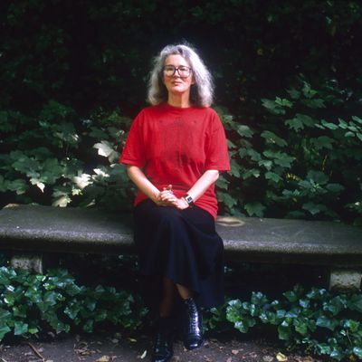 18 Jun 1988, Paris, France --- English novelist Angela Carter (1940-1992) sitting on a park bench. --- Image by ? Sophie Bassouls/Sygma/Corbis