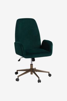 World Market Dark Green Velvet Leighton Upholstered Office Chair