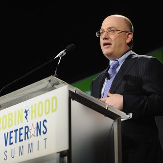 Steve Cohen, Co-Chairman of the Veterans Advisory Board speaks at the Robin Hood Veterans Summit at Intrepid Sea-Air-Space Museum on May 7, 2012 in New York City.