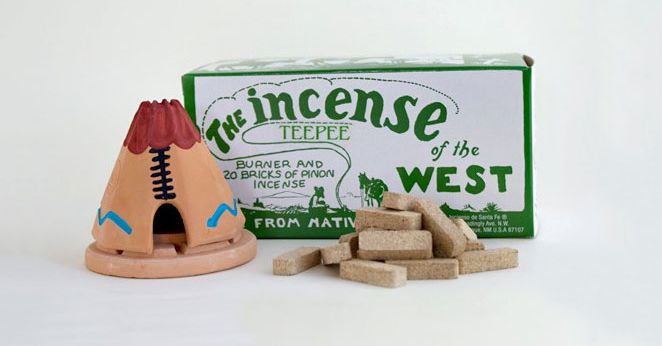 100 pc Juniper Incense Incienso de Santa Fe with brick Holder cones of the West 