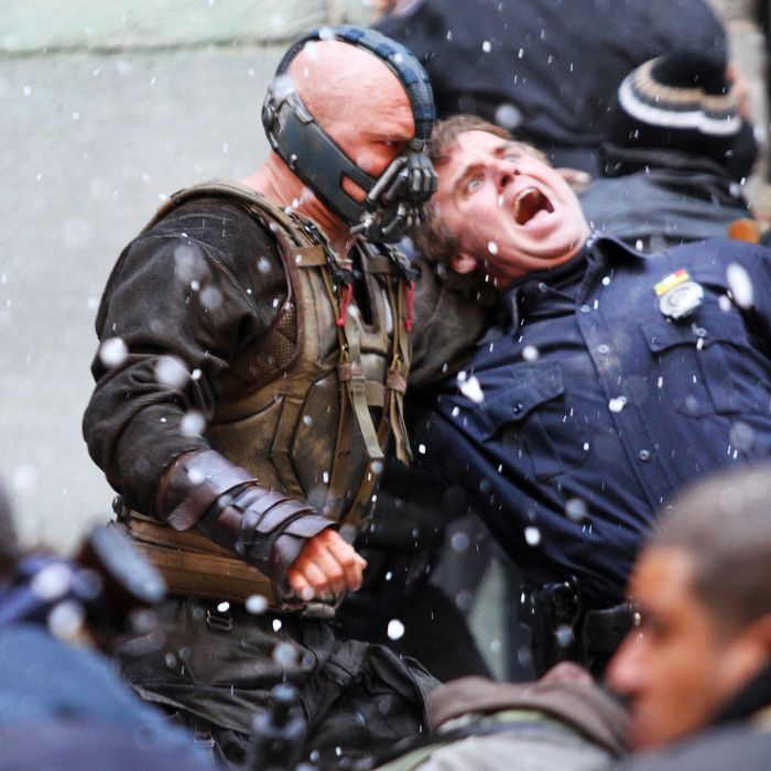 Christian Bale and Tom Hardy on the set of 'Batman:The Dark Knight Rises' in NYC.
<P>
Pictured: Tom Hardy
<P>
<B>Ref: SPL332621 051111 </B><BR/>
Picture by: Richie Buxo / Splash News<BR/>
</P><P>
<B>Splash News and Pictures</B><BR/>
Los Angeles:	310-821-2666<BR/>
New York:	212-619-2666<BR/>
London:	870-934-2666<BR/>
photodesk@splashnews.com<BR/>
</P>