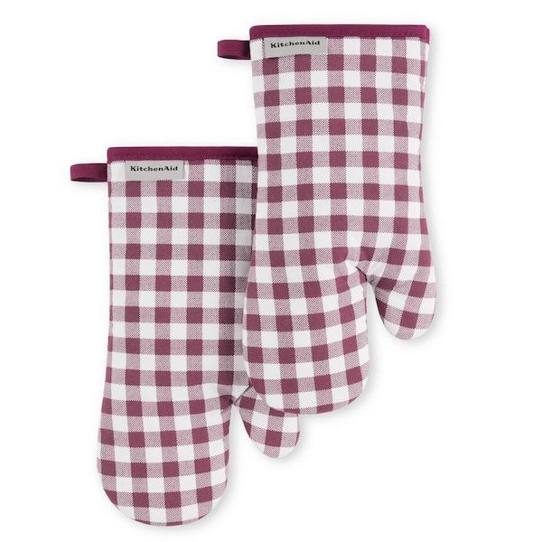 KitchenAid Gingham Oven Mitt 2-Pack Set