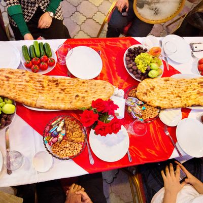 An iftar feast served after a day of Ramadan fasting.