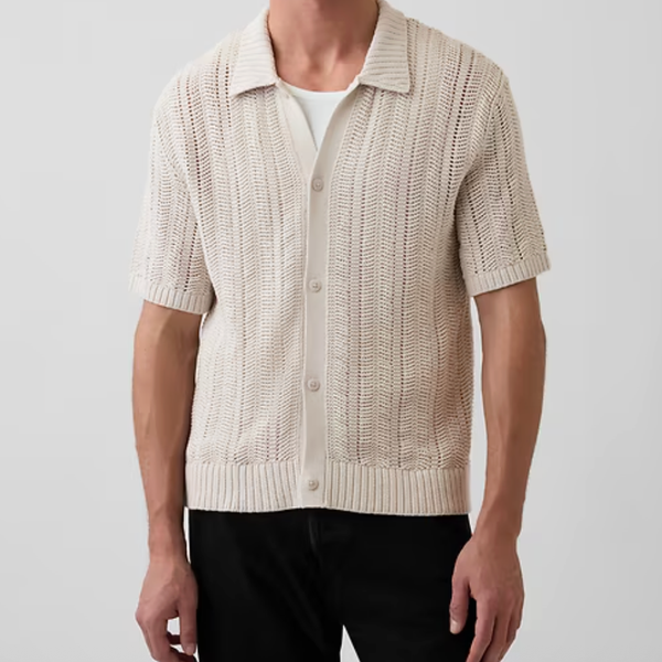 Gap Herringbone Crochet Sweater Shirt