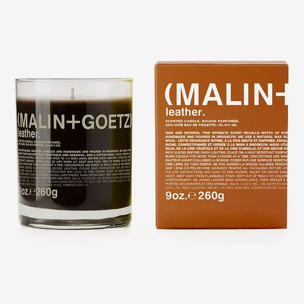 leather scented candle