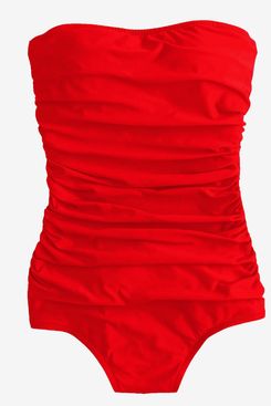 J.Crew Ruched Bandeau One-Piece
