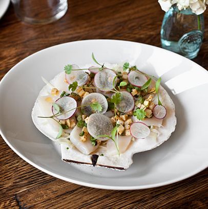 Grilled king oyster mushrooms, long beans, curry oil, finger lime