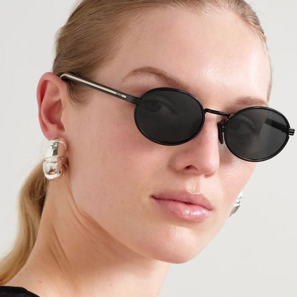 Prada Eyewear Oval-Frame Metal Sunglasses