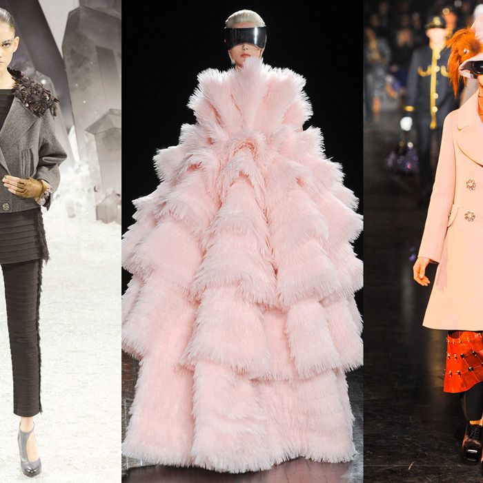 From left: looks from Chanel, Alexander McQueen, and Louis Vuitton.