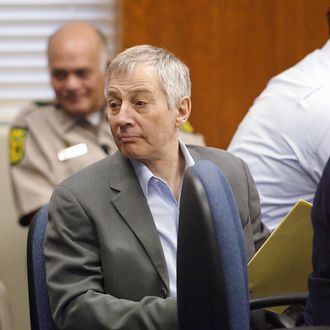 GALVESTON, TX - NOVEMBER 10: Millionaire murder defendant Robert Durst sits in State District Judge Susan Criss court November 10, 2003 at the Galveston County Courthouse in Galveston, Texas. Durst is being charged for the murder and mutilation of his neighbor Morris Black. (Photo by James Nielsen/ Getty Images)