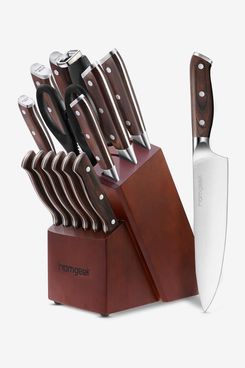 Homgeek 15-Piece Knife Set with Sharpener