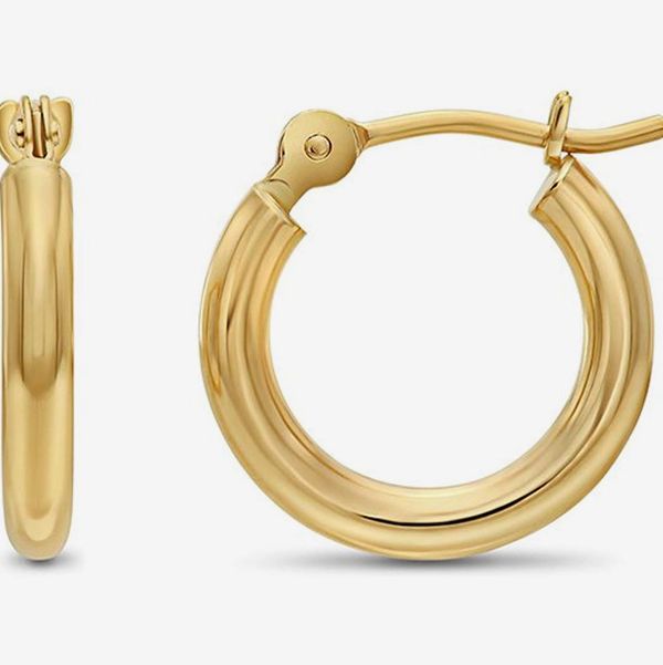 Tilo Jewelry 14-Karat Yellow Gold Round Hoop Earrings