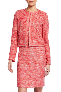 St. John Collection Marled Space Dyed Tweed Knit Jacket