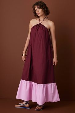 Rosie Assoulin x Target Halter Flounce Colorblock Maxi Dress