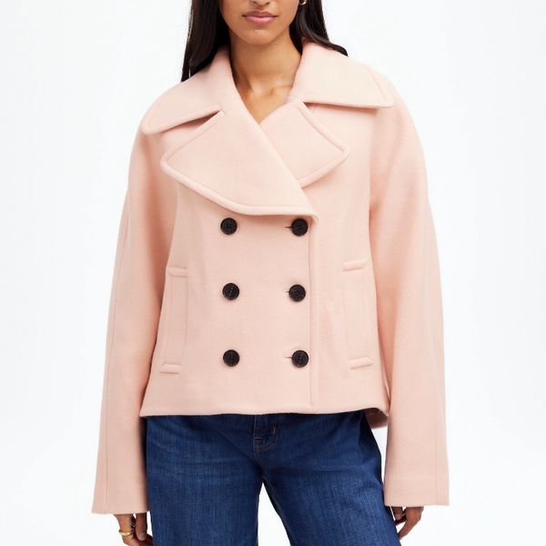 Madewell Oversized-Collar Short Peacoat