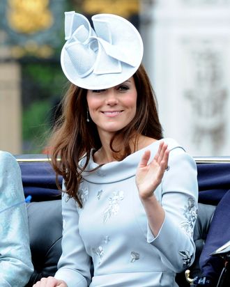 Catherine, Duchess of Cambridge ride in a carriage for the Trooping the Colour ceremony on June 16, 2012 in London, England.