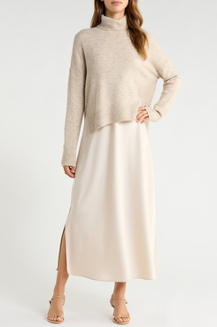 Vince Camuto Slipdress With Turtleneck Sweater
