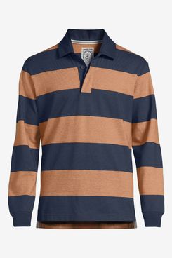 Lands’ End Men’s Long Sleeve Stripe Rugby Shirt
