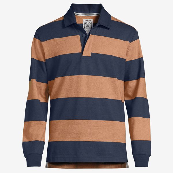 Lands' End Men's Long Sleeve Stripe Rugby Shirt