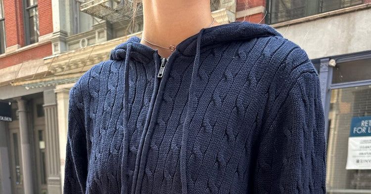 Knit Hoodie Brandy Melville Sweater Zip Up Brandy Melville Zip Up