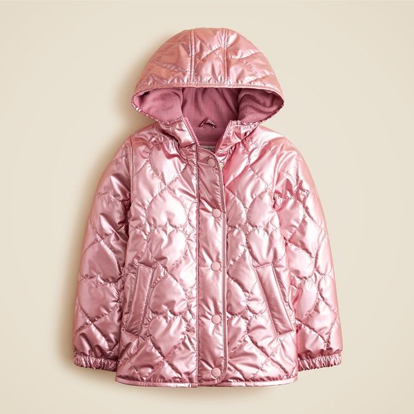 Crewcuts Girls' Pippa metallic quilted jacket with PrimaLoft