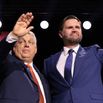 Vice President JD Vance (R) and Hungarian Prime Minister Viktor Orban