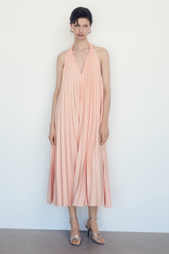 Mango Pleated Long Dress