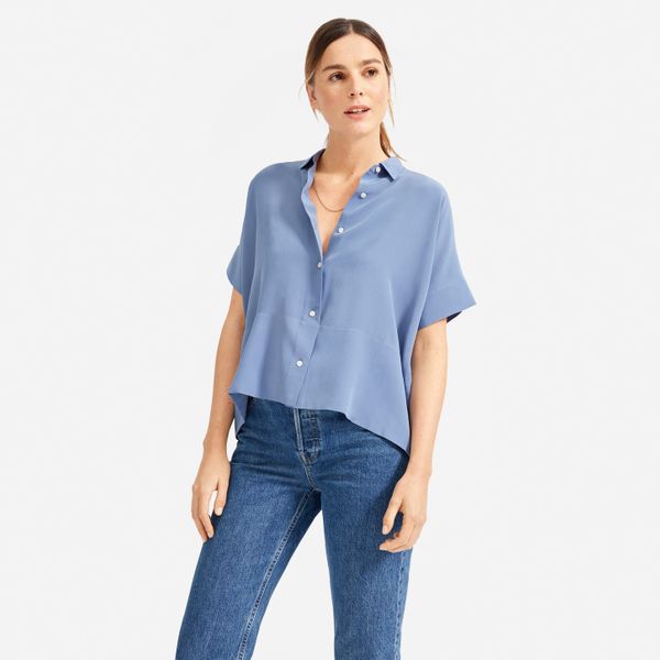 The Clean Silk Short-Sleeve Square Shirt