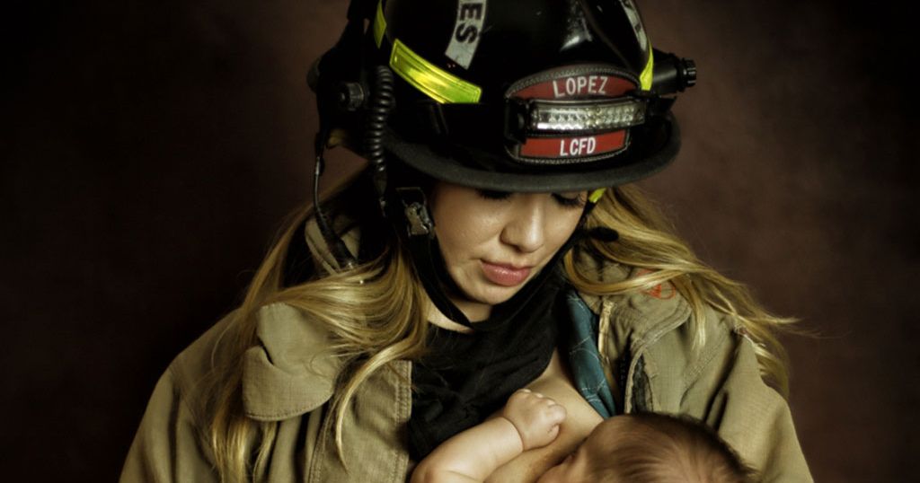 Firefighter Receives Backlash For ‘controversial Breast Feeding Photo 