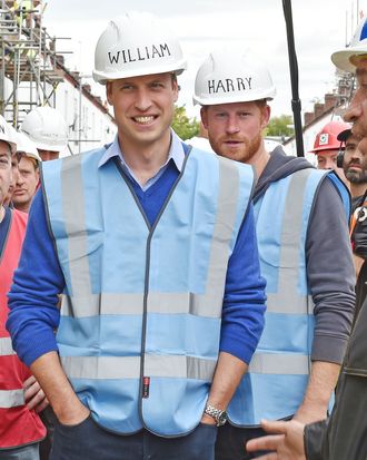 Prince William and Prince Harry hard at work.