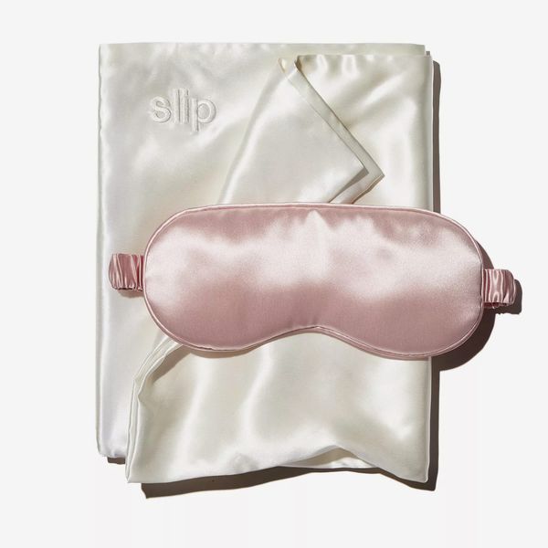 Slip Silk Collection Gift Set - strategist best slip silk white pillow case with pink eye mask
