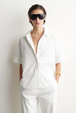 Cos Oversized Short-Sleeved Cotton Shirt