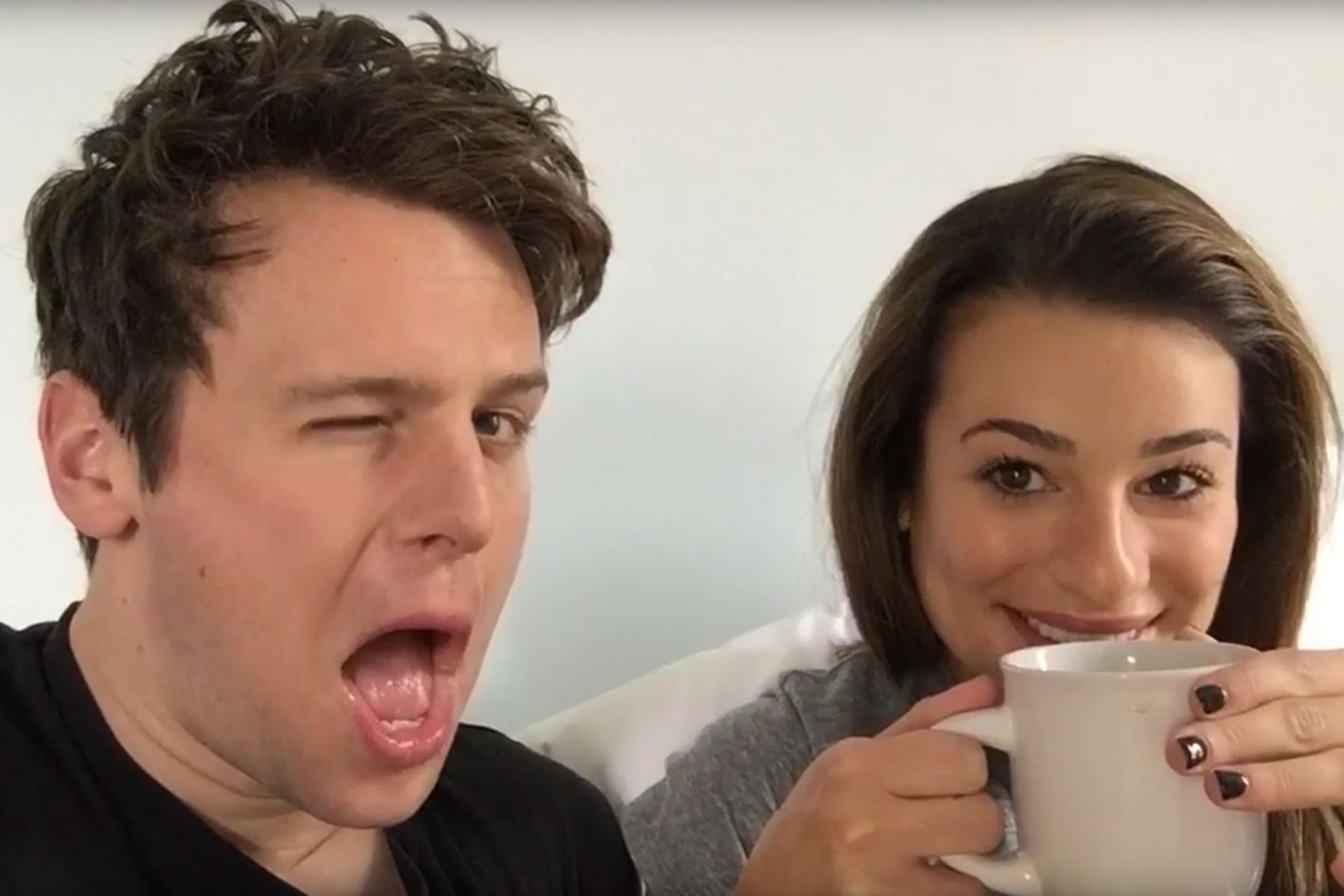 Lea Michele Plays 3 Questions in Bed With Jonathan Groff a Game