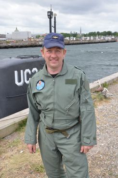 Peter Madsen and his submarine, the UC3 Nautilus.