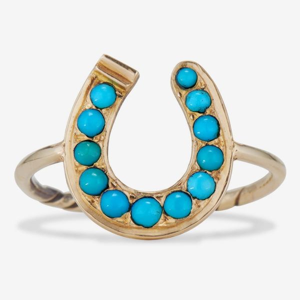 Turquoise Victorian Horseshoe Ring from Ashley Zhang