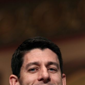 House Budget Chairman Rep. Paul Ryan (R-WI) is introduced before speaking about 