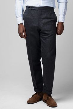 Drake’s Charcoal Wool Flannel Trousers