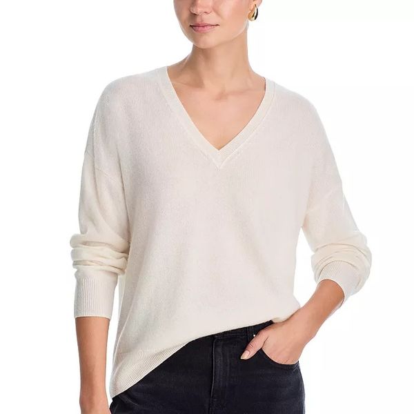 C by Bloomingdale's Cashmere 100% Cashmere V Neck Sweater