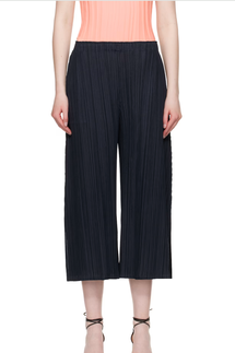 Issey Miyake Navy Mellow Pleats Please Trousers