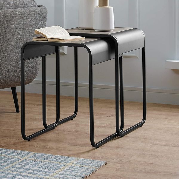 Walker Edison Furniture Company Curved Metal Frame Nesting End Table