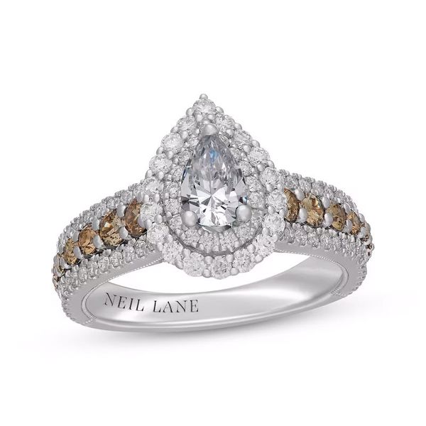 Neil Lane Desert Diamonds Pear-Shaped Double Halo Engagement Ring