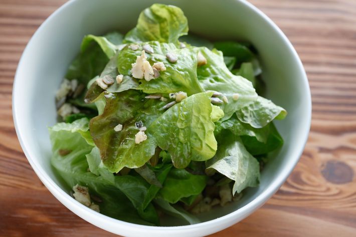 Bok choy Caesar with bottarga.