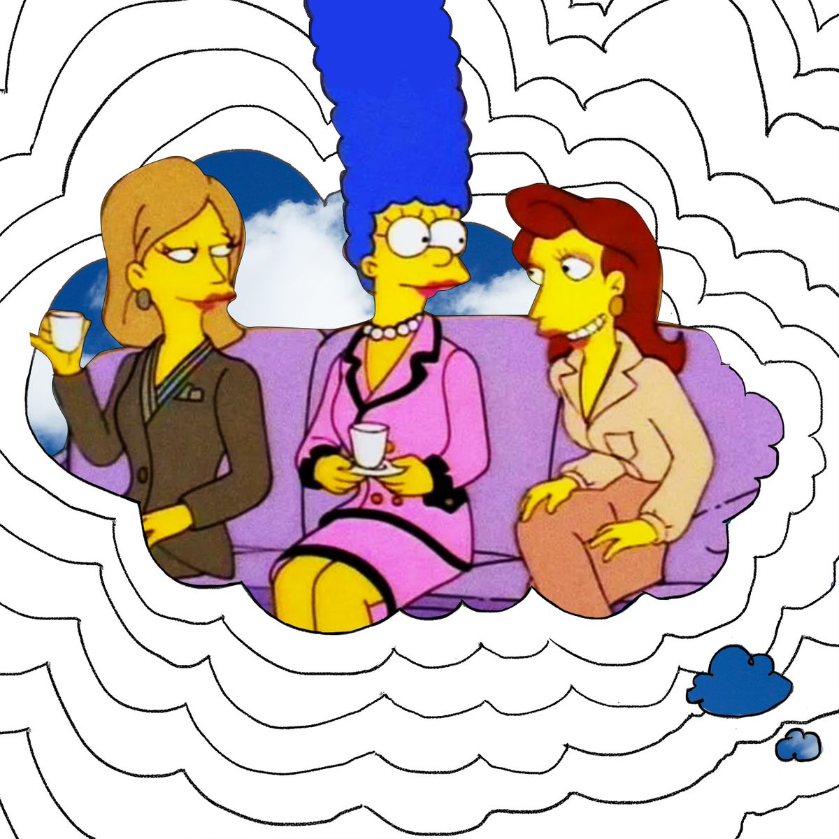 photo Simpsons Meme Marge Hiding Face marge simpson s pink chanel suit.