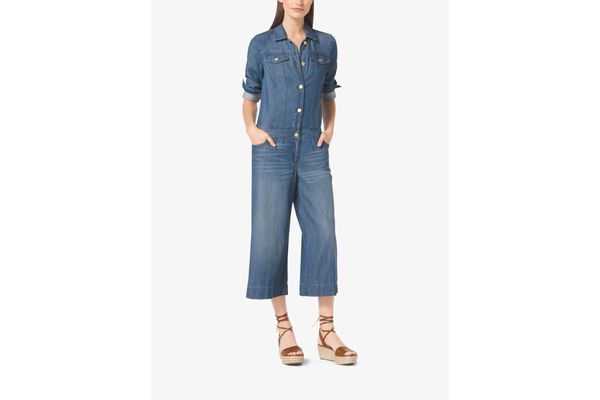 Michael by Michael Kors Wide-Leg Denim Jumpsuit