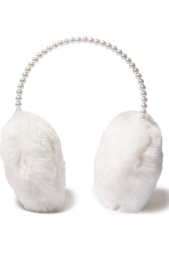 Lele Sadoughi Ivory Faux-Fur Pearl Earmuff